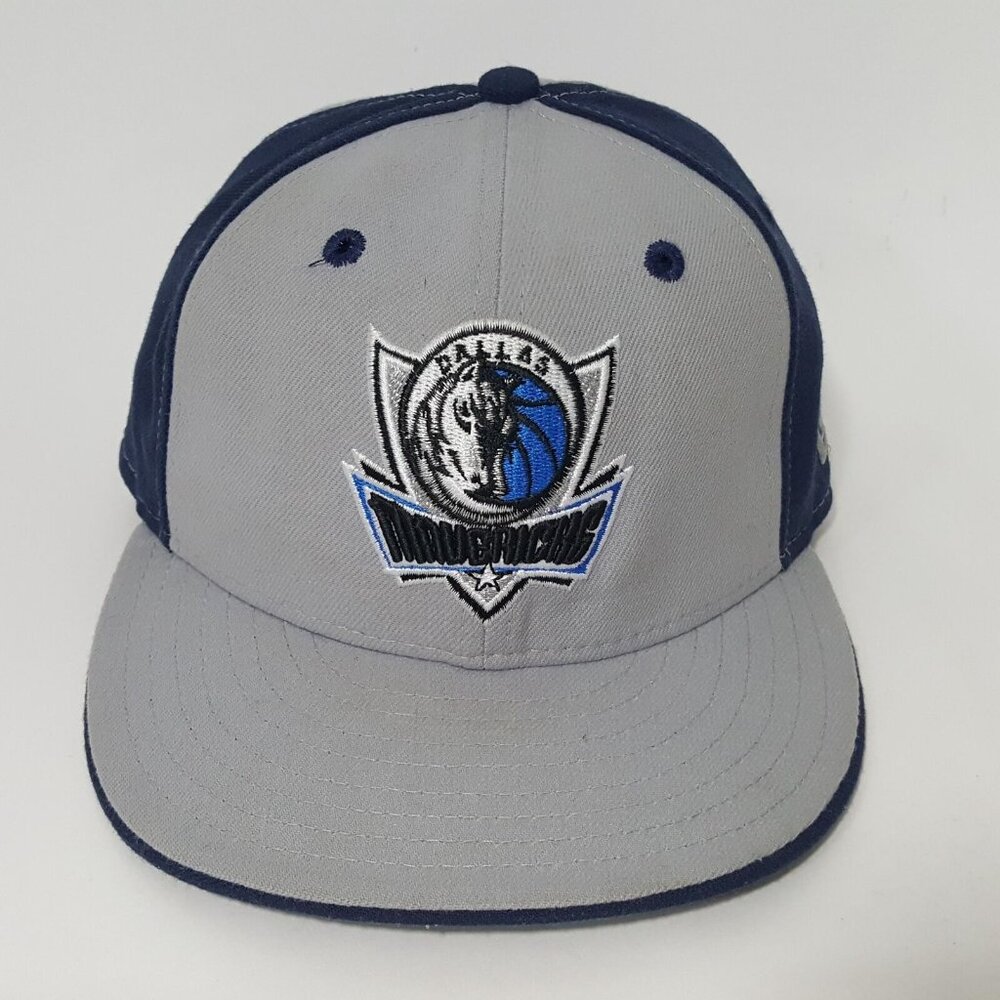 New Era 5950 59FIFTY NBA Dallas Mavericks Gray Blue Fitted Cap Hat Size 7